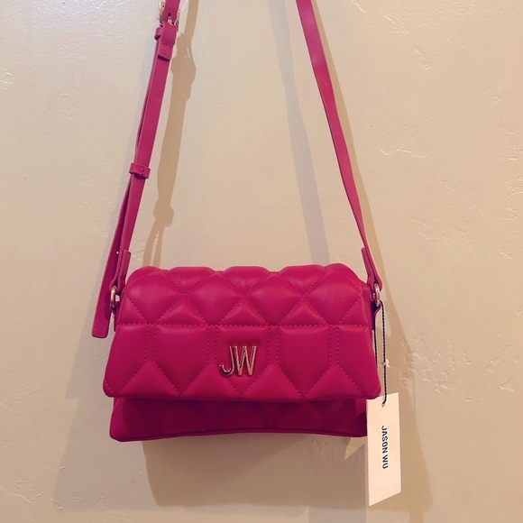 JASON WU Fuscia Aria Quilted Flap Over Vegan Leather Crossbody - Picture 6 of 8